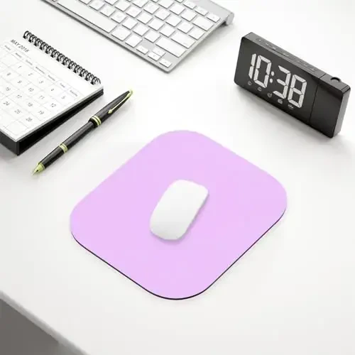 Hsurbtra Mouse Pad, Premium-Textured Small Square Mousepad 8 x 9 Inch Purple, Thick 3 mm Anti-Slip Waterproof Rubber Pretty Cute Computer Mat for Office Home Gaming Laptop Men Women Kids - 6