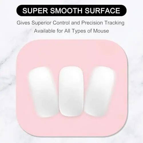 Hsurbtra Mouse Pad, Premium-Textured Small Square Mousepad 8 x 9 Inch Pink, Thick 3 mm Anti-Slip Waterproof Rubber Pretty Cute Computer Mat for Office Home Gaming Laptop Men Women Kids - 2