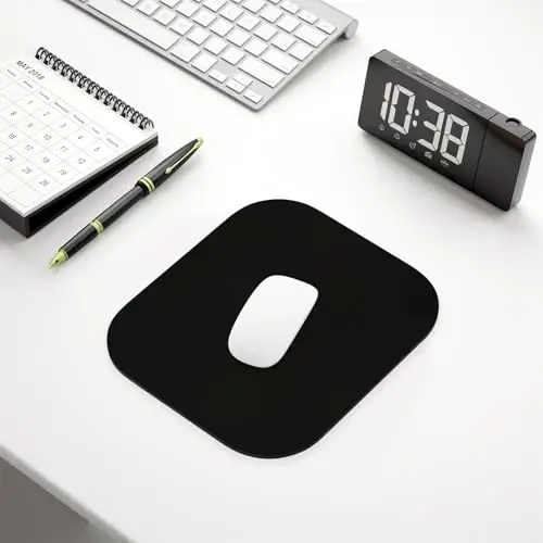 Hsurbtra Mouse Pad, Premium-Textured Small Square Mousepad 8 x 9 Inch Black, Thick 3 mm Anti-Slip Waterproof Rubber Pretty Cute Computer Mat for Office Home Gaming Laptop Men Women Kids - 6