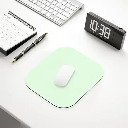 Hsurbtra Mouse Pad, Premium-Textured Small Square Mousepad 8 x 9 Inch Green, Thick 3 mm Anti-Slip Waterproof Rubber Pretty Cute Computer Mat for Office Home Gaming Laptop Men Women Kids - 6