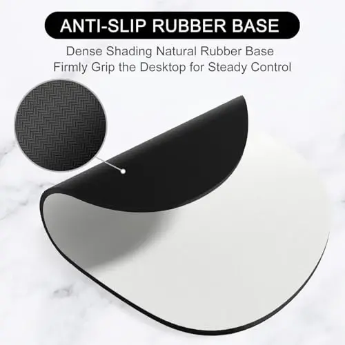 Hsurbtra Mouse Pad, Premium-Textured Small Oval Mousepad 8.7 x 7.1 Inch Gray, Thick 3 mm Anti-Slip Waterproof Rubber Pretty Cute Computer Mat for Office Home Gaming Laptop Men Women Kids - 3