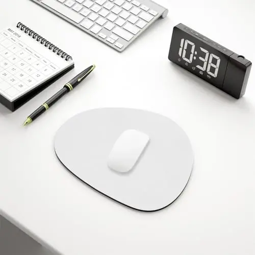 Hsurbtra Mouse Pad, Premium-Textured Small Oval Mousepad 8.7 x 7.1 Inch Gray, Thick 3 mm Anti-Slip Waterproof Rubber Pretty Cute Computer Mat for Office Home Gaming Laptop Men Women Kids - 6