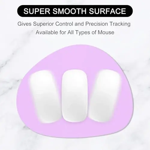 Hsurbtra Mouse Pad, Premium-Textured Small Oval Mousepad 8.7 x 7.1 Inch Purple, Thick 3 mm Anti-Slip Waterproof Rubber Pretty Cute Computer Mat for Office Home Gaming Laptop Men Women Kids - 2