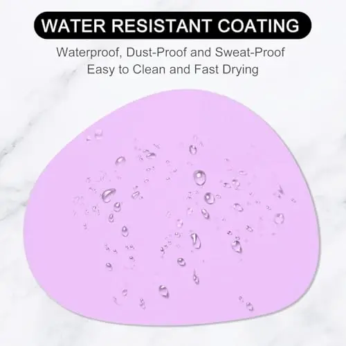 Hsurbtra Mouse Pad, Premium-Textured Small Oval Mousepad 8.7 x 7.1 Inch Purple, Thick 3 mm Anti-Slip Waterproof Rubber Pretty Cute Computer Mat for Office Home Gaming Laptop Men Women Kids - 4