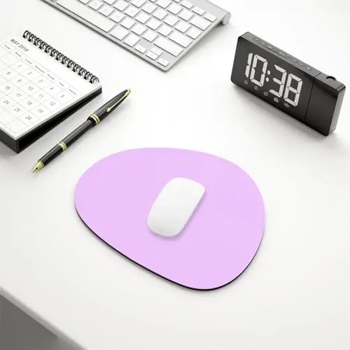 Hsurbtra Mouse Pad, Premium-Textured Small Oval Mousepad 8.7 x 7.1 Inch Purple, Thick 3 mm Anti-Slip Waterproof Rubber Pretty Cute Computer Mat for Office Home Gaming Laptop Men Women Kids - 6