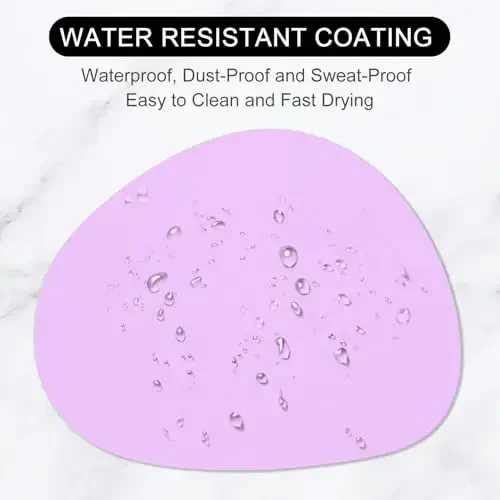 Hsurbtra Mouse Pad, Premium-Textured Small Oval Mousepad 8.7 x 7.1 Inch Purple, Thick 3 mm Anti-Slip Waterproof Rubber Pretty Cute Computer Mat for Office Home Gaming Laptop Men Women Kids - 4