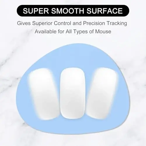 Hsurbtra Mouse Pad, Premium-Textured Small Oval Mousepad 8.7 x 7.1 Inch Blue, Thick 3 mm Anti-Slip Waterproof Rubber Pretty Cute Computer Mat for Office Home Gaming Laptop Men Women Kids - 2