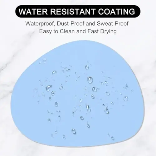 Hsurbtra Mouse Pad, Premium-Textured Small Oval Mousepad 8.7 x 7.1 Inch Blue, Thick 3 mm Anti-Slip Waterproof Rubber Pretty Cute Computer Mat for Office Home Gaming Laptop Men Women Kids - 4