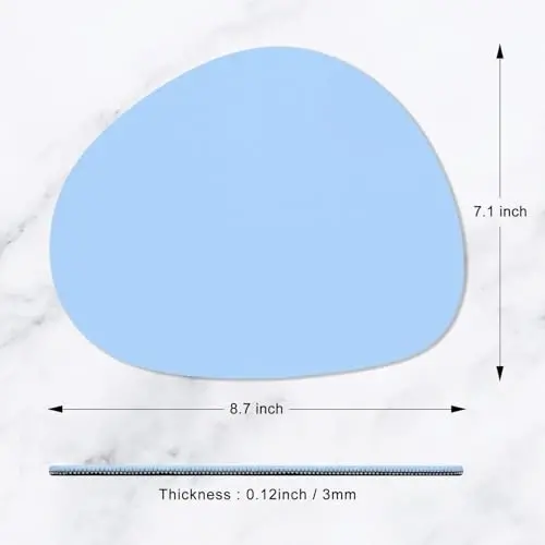 Hsurbtra Mouse Pad, Premium-Textured Small Oval Mousepad 8.7 x 7.1 Inch Blue, Thick 3 mm Anti-Slip Waterproof Rubber Pretty Cute Computer Mat for Office Home Gaming Laptop Men Women Kids - 5