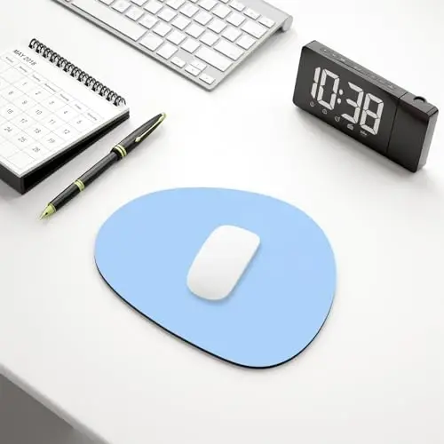 Hsurbtra Mouse Pad, Premium-Textured Small Oval Mousepad 8.7 x 7.1 Inch Blue, Thick 3 mm Anti-Slip Waterproof Rubber Pretty Cute Computer Mat for Office Home Gaming Laptop Men Women Kids - 6
