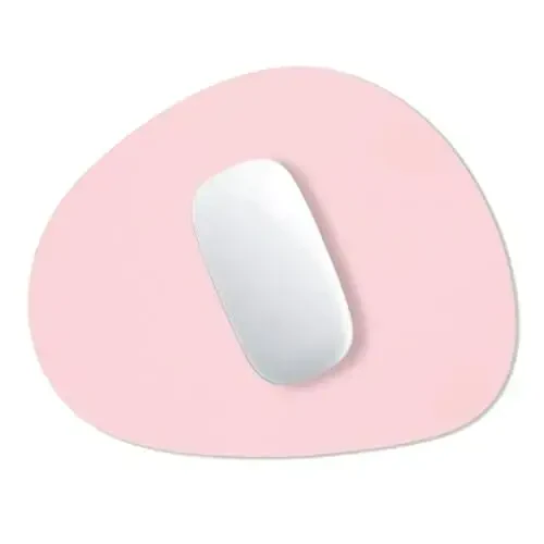 Hsurbtra Mouse Pad, Premium-Textured Small Oval Mousepad 8.7 x 7.1 Inch Pink, Thick 3 mm Anti-Slip Waterproof Rubber Pretty Cute Computer Mat for Office Home Gaming Laptop Men Women Kids - 1