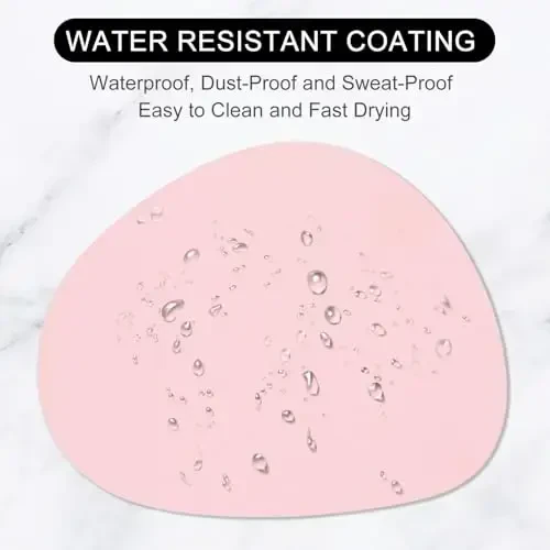 Hsurbtra Mouse Pad, Premium-Textured Small Oval Mousepad 8.7 x 7.1 Inch Pink, Thick 3 mm Anti-Slip Waterproof Rubber Pretty Cute Computer Mat for Office Home Gaming Laptop Men Women Kids - 4