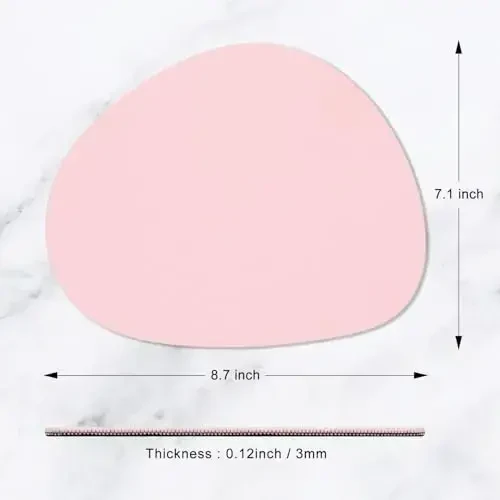 Hsurbtra Mouse Pad, Premium-Textured Small Oval Mousepad 8.7 x 7.1 Inch Pink, Thick 3 mm Anti-Slip Waterproof Rubber Pretty Cute Computer Mat for Office Home Gaming Laptop Men Women Kids - 5