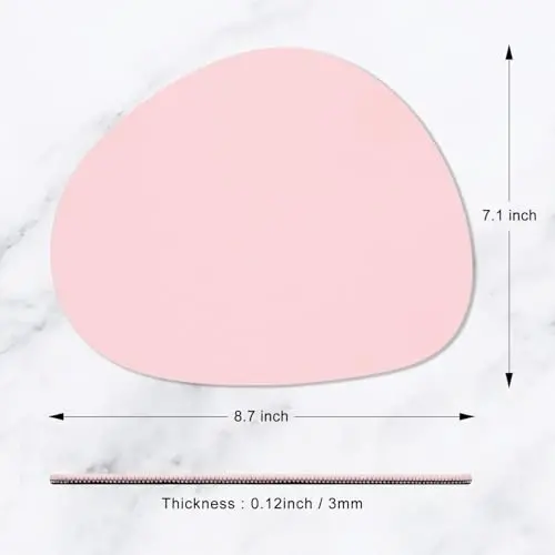 Hsurbtra Mouse Pad, Premium-Textured Small Oval Mousepad 8.7 x 7.1 Inch Pink, Thick 3 mm Anti-Slip Waterproof Rubber Pretty Cute Computer Mat for Office Home Gaming Laptop Men Women Kids - 5