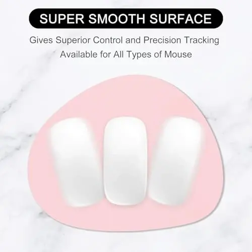 Hsurbtra Mouse Pad, Premium-Textured Small Oval Mousepad 8.7 x 7.1 Inch Pink, Thick 3 mm Anti-Slip Waterproof Rubber Pretty Cute Computer Mat for Office Home Gaming Laptop Men Women Kids - 2
