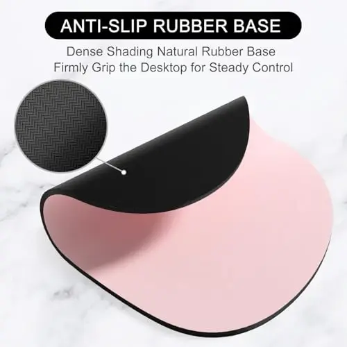 Hsurbtra Mouse Pad, Premium-Textured Small Oval Mousepad 8.7 x 7.1 Inch Pink, Thick 3 mm Anti-Slip Waterproof Rubber Pretty Cute Computer Mat for Office Home Gaming Laptop Men Women Kids - 3