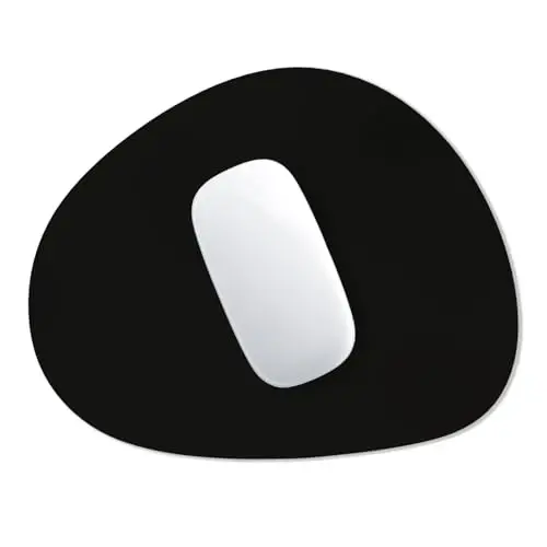 Hsurbtra Mouse Pad, Premium-Textured Small Oval Mousepad 8.7 x 7.1 Inch Black, Thick 3 mm Anti-Slip Waterproof Rubber Pretty Cute Computer Mat for Office Home Gaming Laptop Men Women Kids - HSURBTRA