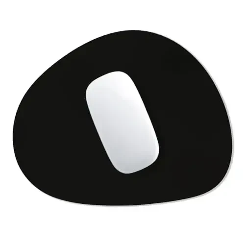 Hsurbtra Mouse Pad, Premium-Textured Small Oval Mousepad 8.7 x 7.1 Inch Black, Thick 3 mm Anti-Slip Waterproof Rubber Pretty Cute Computer Mat for Office Home Gaming Laptop Men Women Kids - HSURBTRA