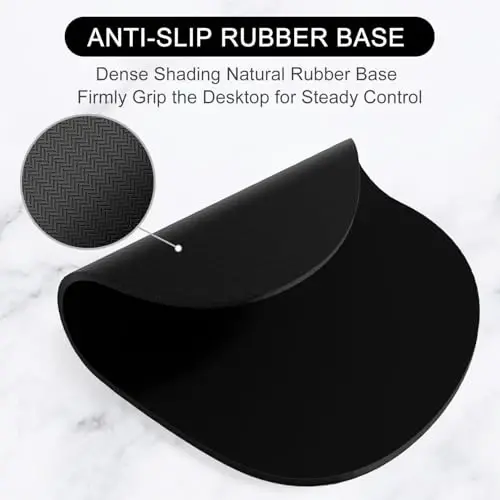 Hsurbtra Mouse Pad, Premium-Textured Small Oval Mousepad 8.7 x 7.1 Inch Black, Thick 3 mm Anti-Slip Waterproof Rubber Pretty Cute Computer Mat for Office Home Gaming Laptop Men Women Kids - 3