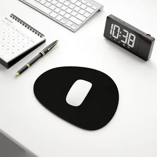 Hsurbtra Mouse Pad, Premium-Textured Small Oval Mousepad 8.7 x 7.1 Inch Black, Thick 3 mm Anti-Slip Waterproof Rubber Pretty Cute Computer Mat for Office Home Gaming Laptop Men Women Kids - 6