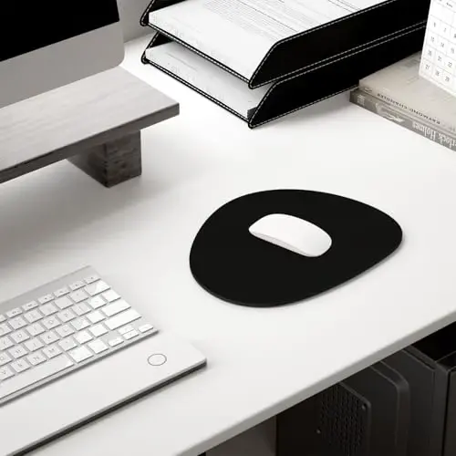 Hsurbtra Mouse Pad, Premium-Textured Small Oval Mousepad 8.7 x 7.1 Inch Black, Thick 3 mm Anti-Slip Waterproof Rubber Pretty Cute Computer Mat for Office Home Gaming Laptop Men Women Kids - 7