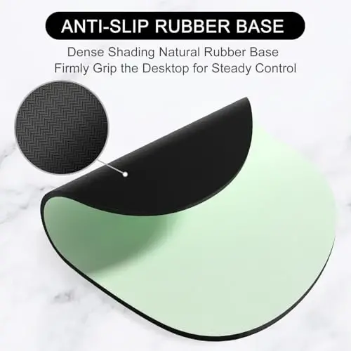 Hsurbtra Mouse Pad, Premium-Textured Small Oval Mousepad 8.7 x 7.1 Inch Green, Thick 3 mm Anti-Slip Waterproof Rubber Pretty Cute Computer Mat for Office Home Gaming Laptop Men Women Kids - 3