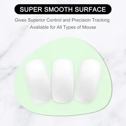 Hsurbtra Mouse Pad, Premium-Textured Small Oval Mousepad 8.7 x 7.1 Inch Green, Thick 3 mm Anti-Slip Waterproof Rubber Pretty Cute Computer Mat for Office Home Gaming Laptop Men Women Kids - 2