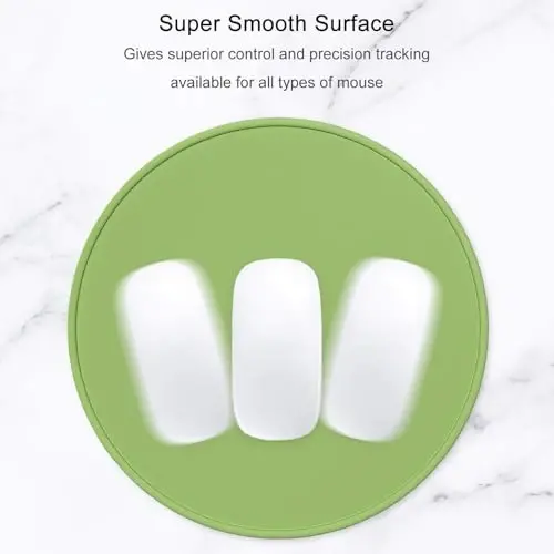 Hsurbtra Mouse Pad, Premium-Textured Small Round Mousepad 8.7 x 8.7 Inch Grass Green, Stitched Edge Anti-Slip Waterproof Rubber Pretty Cute Computer Mat for Office Home Gaming Laptop Men Women Kids - 2