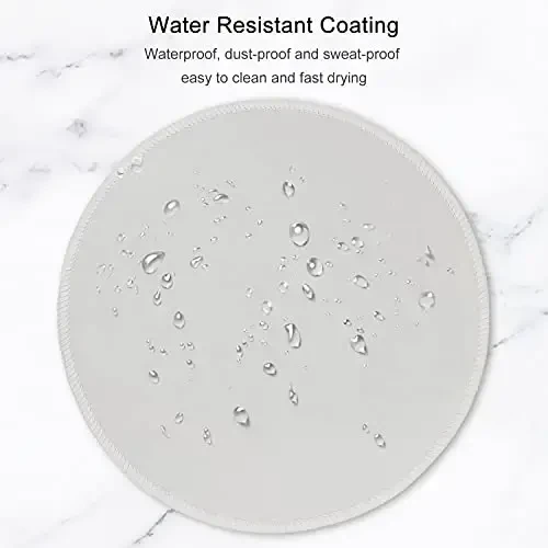 Hsurbtra Mouse Pad, Premium-Textured Small Round Mousepad 8.7 x 8.7 Inch Gray, Stitched Edge Anti-Slip Waterproof Rubber Pretty Cute Computer Mat for Office Home Gaming Laptop Men Women Kids - 6
