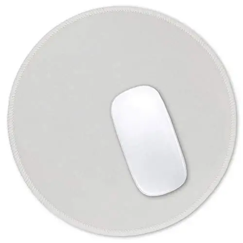 Hsurbtra Mouse Pad, Premium-Textured Small Round Mousepad 8.7 x 8.7 Inch Gray, Stitched Edge Anti-Slip Waterproof Rubber Pretty Cute Computer Mat for Office Home Gaming Laptop Men Women Kids 