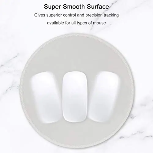 Hsurbtra Mouse Pad, Premium-Textured Small Round Mousepad 8.7 x 8.7 Inch Gray, Stitched Edge Anti-Slip Waterproof Rubber Pretty Cute Computer Mat for Office Home Gaming Laptop Men Women Kids - 3