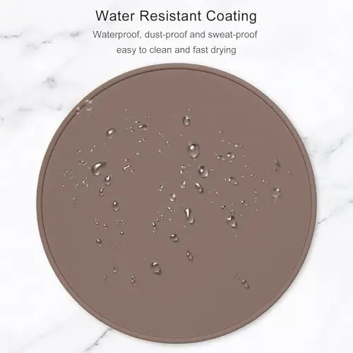 Hsurbtra Mouse Pad, Premium-Textured Small Round Mousepad 8.7 x 8.7 Inch Dark Brown, Stitched Edge Anti-Slip Waterproof Rubber Pretty Cute Computer Mat for Office Home Gaming Laptop Men Women Kids - 5