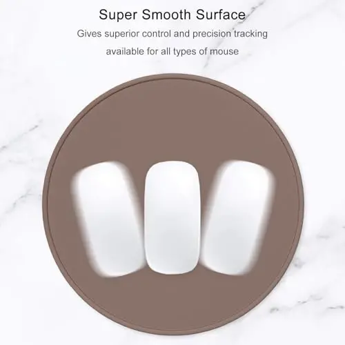 Hsurbtra Mouse Pad, Premium-Textured Small Round Mousepad 8.7 x 8.7 Inch Dark Brown, Stitched Edge Anti-Slip Waterproof Rubber Pretty Cute Computer Mat for Office Home Gaming Laptop Men Women Kids - 3