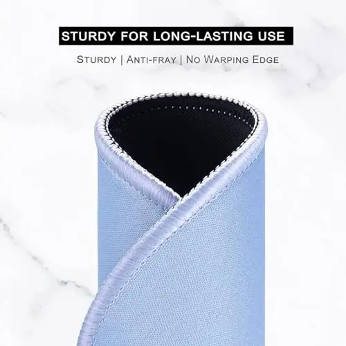Hsurbtra Mouse Pad, Premium-Textured Small Round Mousepad 8.7 x 8.7 Inch Blue, Stitched Edge Anti-Slip Waterproof Rubber Pretty Cute Computer Mat for Office Home Gaming Laptop Men Women Kids - 3