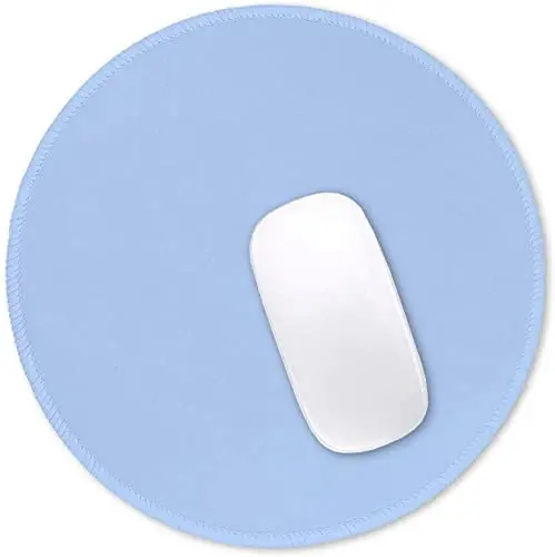 Hsurbtra Mouse Pad, Premium-Textured Small Round Mousepad 8.7 x 8.7 Inch Blue, Stitched Edge Anti-Slip Waterproof Rubber Pretty Cute Computer Mat for Office Home Gaming Laptop Men Women Kids - 1