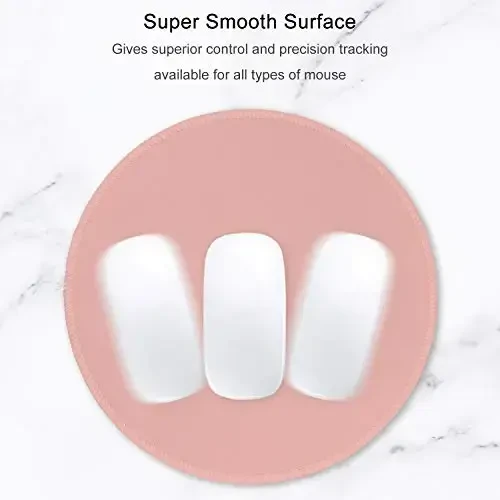 Hsurbtra Mouse Pad, Premium-Textured Small Round Mousepad 8.7 x 8.7 Inch Warm Pink, Stitched Edge Anti-Slip Waterproof Rubber Pretty Cute Computer Mat for Office Home Gaming Laptop Men Women Kids - 3