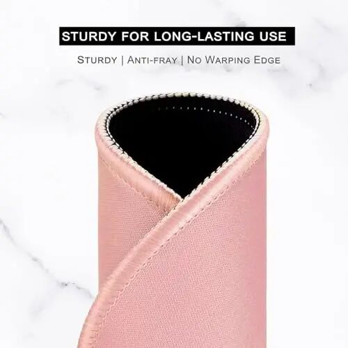 Hsurbtra Mouse Pad, Premium-Textured Small Round Mousepad 8.7 x 8.7 Inch Warm Pink, Stitched Edge Anti-Slip Waterproof Rubber Pretty Cute Computer Mat for Office Home Gaming Laptop Men Women Kids - 3