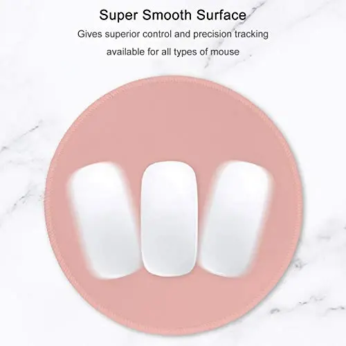 Hsurbtra Mouse Pad, Premium-Textured Small Round Mousepad 8.7 x 8.7 Inch Warm Pink, Stitched Edge Anti-Slip Waterproof Rubber Pretty Cute Computer Mat for Office Home Gaming Laptop Men Women Kids - 3