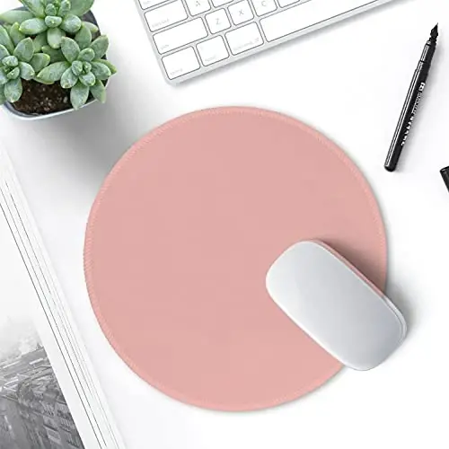 Hsurbtra Mouse Pad, Premium-Textured Small Round Mousepad 8.7 x 8.7 Inch Warm Pink, Stitched Edge Anti-Slip Waterproof Rubber Pretty Cute Computer Mat for Office Home Gaming Laptop Men Women Kids - 7
