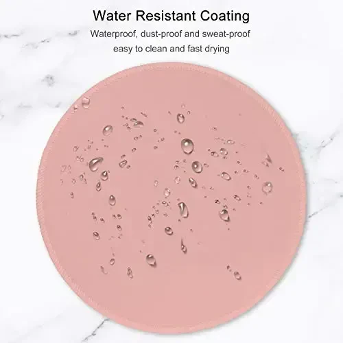 Hsurbtra Mouse Pad, Premium-Textured Small Round Mousepad 8.7 x 8.7 Inch Warm Pink, Stitched Edge Anti-Slip Waterproof Rubber Pretty Cute Computer Mat for Office Home Gaming Laptop Men Women Kids - 6