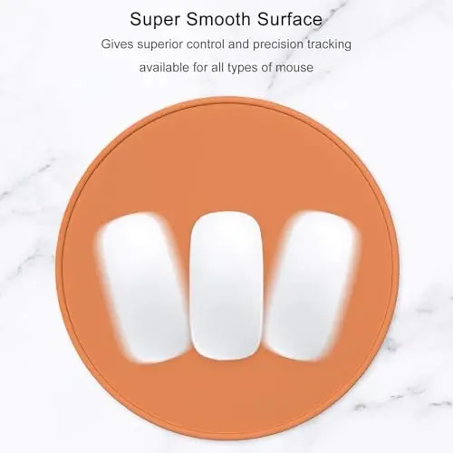 Hsurbtra Mouse Pad, Premium-Textured Small Round Mousepad 8.7 x 8.7 Inch Orange, Stitched Edge Anti-Slip Waterproof Rubber Pretty Cute Computer Mat for Office Home Gaming Laptop Men Women Kids - HSURBTRA (1)