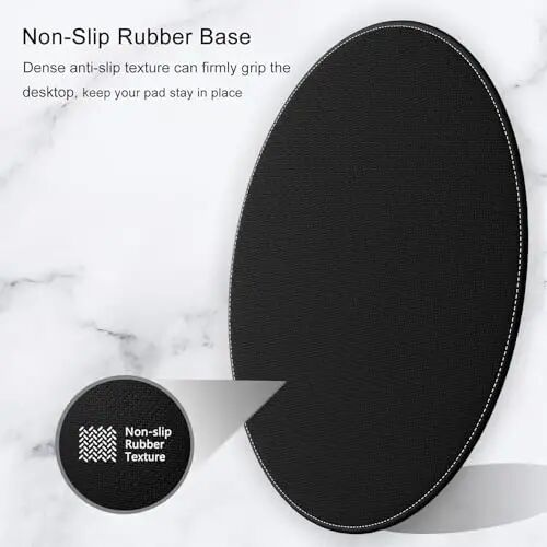 Hsurbtra Mouse Pad, Premium-Textured Small Round Mousepad 8.7 x 8.7 Inch Bean Green, Stitched Edge Anti-Slip Waterproof Rubber Pretty Cute Computer Mat for Office Home Gaming Laptop Men Women Kids - 4