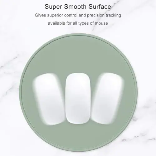 Hsurbtra Mouse Pad, Premium-Textured Small Round Mousepad 8.7 x 8.7 Inch Bean Green, Stitched Edge Anti-Slip Waterproof Rubber Pretty Cute Computer Mat for Office Home Gaming Laptop Men Women Kids - 3