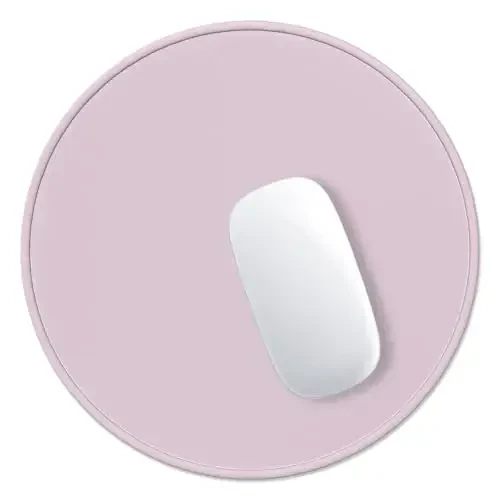 Hsurbtra Mouse Pad, Premium-Textured Small Round Mousepad 8.7 x 8.7 Inch Dark Pink, Stitched Edge Anti-Slip Waterproof Rubber Pretty Cute Computer Mat for Office Home Gaming Laptop Men Women Kids - HSURBTRA