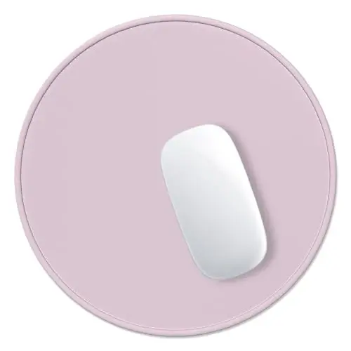 Hsurbtra Mouse Pad, Premium-Textured Small Round Mousepad 8.7 x 8.7 Inch Dark Pink, Stitched Edge Anti-Slip Waterproof Rubber Pretty Cute Computer Mat for Office Home Gaming Laptop Men Women Kids - 1