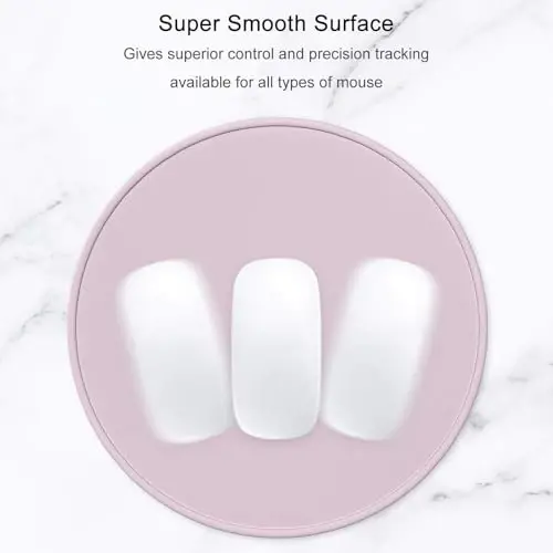 Hsurbtra Mouse Pad, Premium-Textured Small Round Mousepad 8.7 x 8.7 Inch Dark Pink, Stitched Edge Anti-Slip Waterproof Rubber Pretty Cute Computer Mat for Office Home Gaming Laptop Men Women Kids - 3