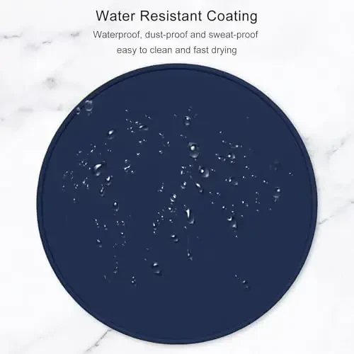 Hsurbtra Mouse Pad, Premium-Textured Small Round Mousepad 8.7 x 8.7 Inch Navy Blue, Stitched Edge Anti-Slip Waterproof Rubber Pretty Cute Computer Mat for Office Home Gaming Laptop Men Women Kids - 6