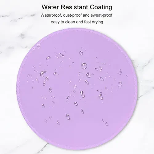 Hsurbtra Mouse Pad, Premium-Textured Small Round Mousepad 8.7 x 8.7 Inch Purple, Stitched Edge Anti-Slip Waterproof Rubber Pretty Cute Computer Mat for Office Home Gaming Laptop Men Women Kids - 6