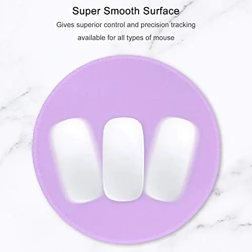 Hsurbtra Mouse Pad, Premium-Textured Small Round Mousepad 8.7 x 8.7 Inch Purple, Stitched Edge Anti-Slip Waterproof Rubber Pretty Cute Computer Mat for Office Home Gaming Laptop Men Women Kids - HSURBTRA (1)