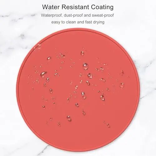 Hsurbtra Mouse Pad, Premium-Textured Small Round Mousepad 8.7 x 8.7 Inch Bright Red, Stitched Edge Anti-Slip Waterproof Rubber Pretty Cute Computer Mat for Office Home Gaming Laptop Men Women Kids - 5